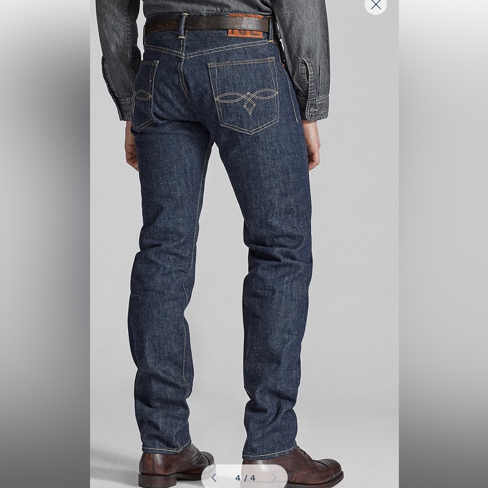 RRL Ralph Lauren Selvedge Sanforized Low Straight Denim Jeans - Picture 4 of 17